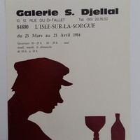 Affiche pour l'exposition Henry Lejeune , à la Galerie S Djellal(L'Isle-Sur-La-Sorgue) , du 23 mars au 23 avril 1984.
